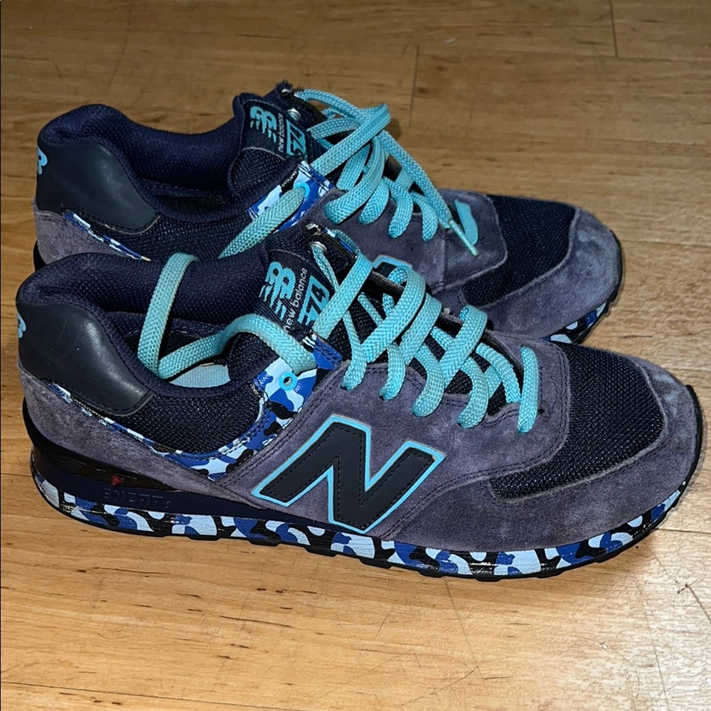 New Balance Gray and Blue Sneakers Rugged Trail Design